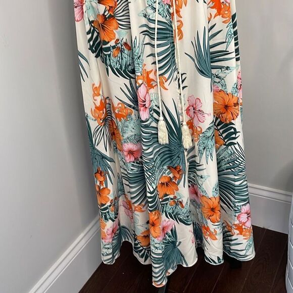 Milumia Women Button Up Floral Print Party Split Flowy Maxi Dress. Size Large. - Picture 5 of 14